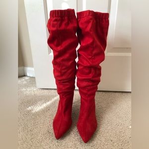 Burnt Orange Heeled Calf Boots